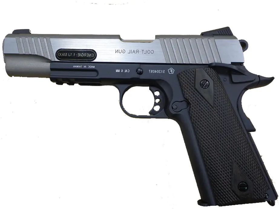 Colt 1911 Rail Gun GBB CO2 tweekleurig 6 mm 17BBs 1J