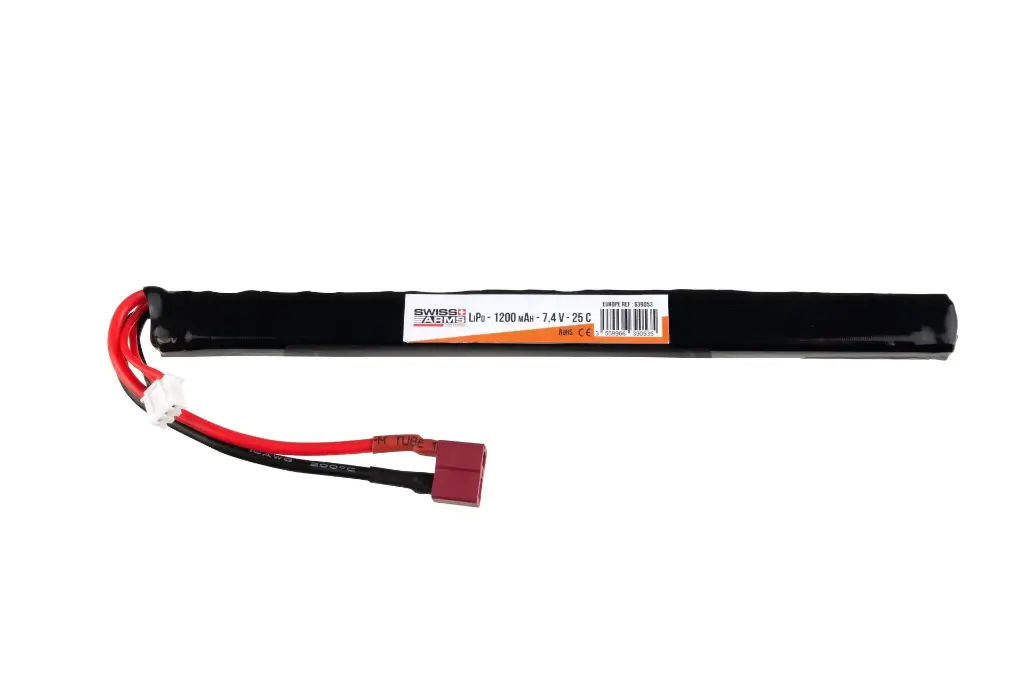 Batterij stick Swiss Arms LIPo 7.4V 1200mAh T-Dean 25C