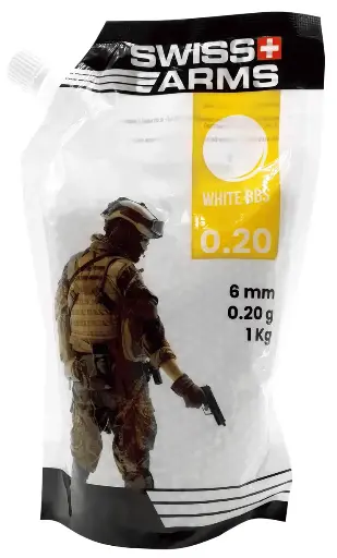 [CYBKA-BB-01-W] Witte SWISS ARMS bolletjes 0,20gr zak van 1kg