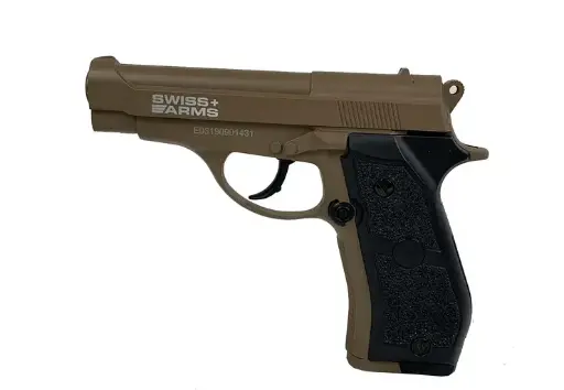 [CYB288763] SWISS ARMS P84 TAN Co2 4,5 mm volledig metalen semi-automatische 20BB's E = 2J. Max