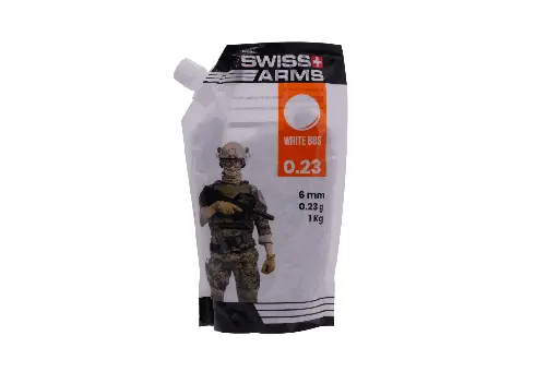 [CYB15051] Witte SWISS ARMS bolletjes 0,23gr zak van 1 kg met schenktuit